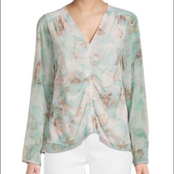 CALVIN KLEIN
Print Ruched V Neck Top - Picture 10 of 16